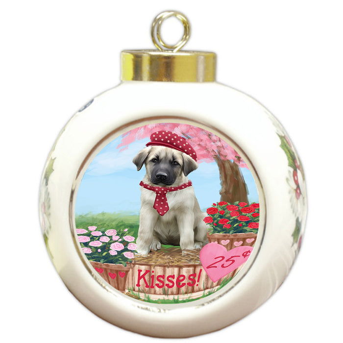 Rosie 25 Cent Kisses Anatolian Shepherd Dog Round Ball Christmas Ornament RBPOR56151