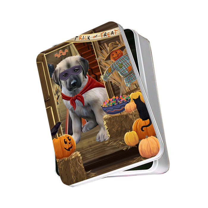 Enter at Own Risk Trick or Treat Halloween Anatolian Shepherd Dog Photo Storage Tin PITN52950