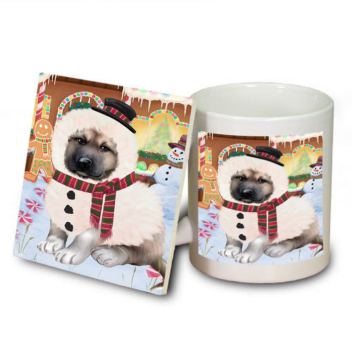 Christmas Gingerbread House Candyfest Anatolian Shepherd Dog Mug and Coaster Set MUC56134