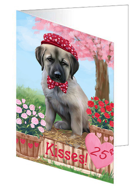Rosie 25 Cent Kisses Anatolian Shepherd Dog Handmade Artwork Assorted Pets Greeting Cards and Note Cards with Envelopes for All Occasions and Holiday Seasons GCD71903