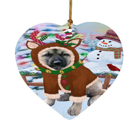 Christmas Gingerbread House Candyfest Anatolian Shepherd Dog Heart Christmas Ornament HPOR56499