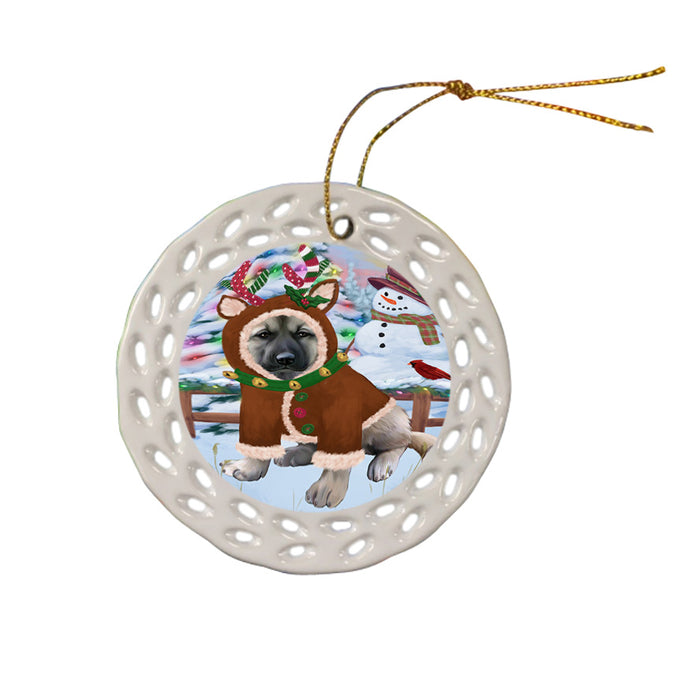 Christmas Gingerbread House Candyfest Anatolian Shepherd Dog Ceramic Doily Ornament DPOR56499