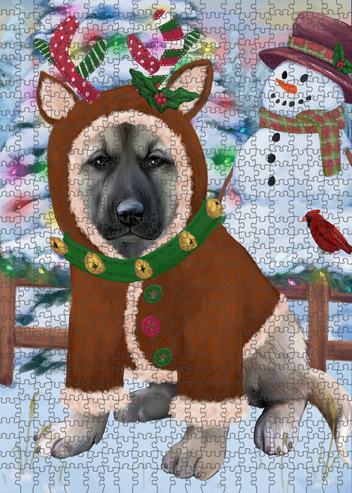 Christmas Gingerbread House Candyfest Anatolian Shepherd Dog Puzzle with Photo Tin PUZL92772