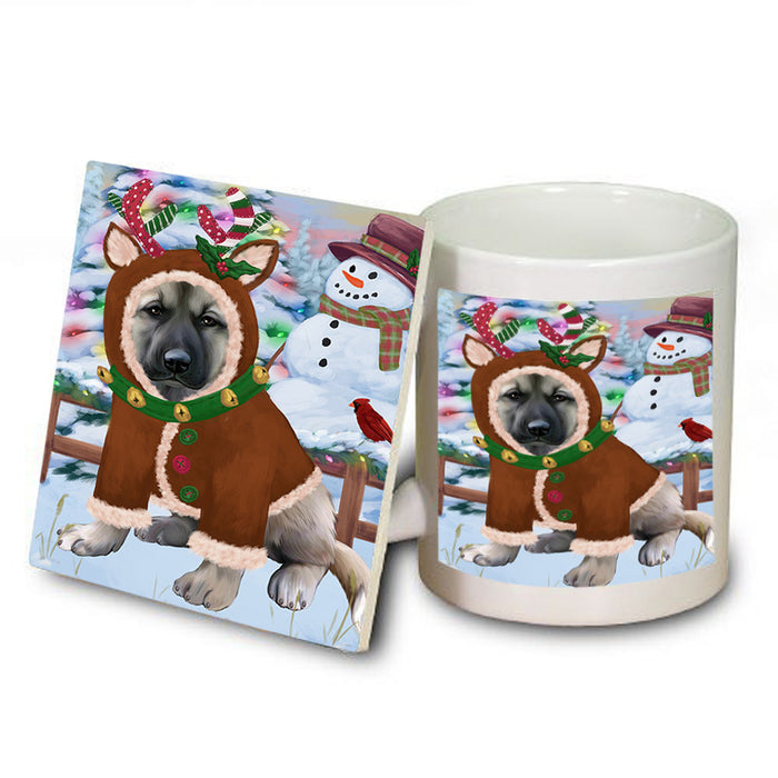 Christmas Gingerbread House Candyfest Anatolian Shepherd Dog Mug and Coaster Set MUC56135