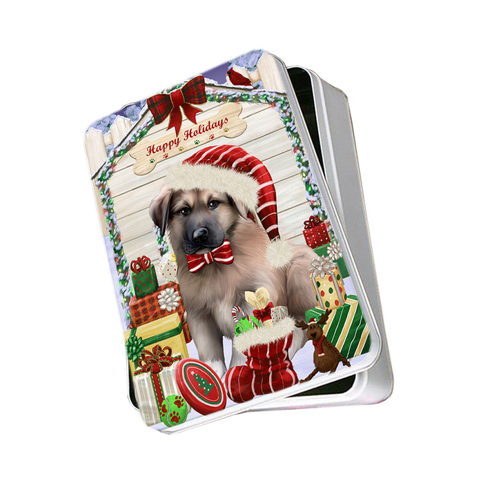 Happy Holidays Christmas Anatolian Shepherd Dog House with Presents Photo Storage Tin PITN51311