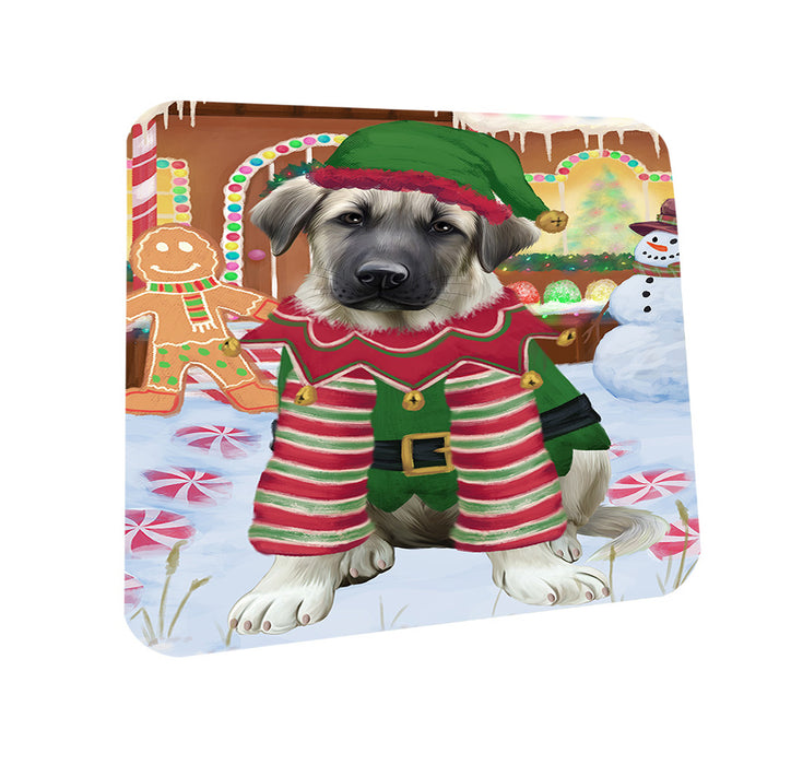 Christmas Gingerbread House Candyfest Anatolian Shepherd Dog Coasters Set of 4 CST56102