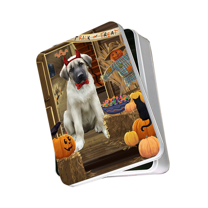 Enter at Own Risk Trick or Treat Halloween Anatolian Shepherd Dog Photo Storage Tin PITN52952