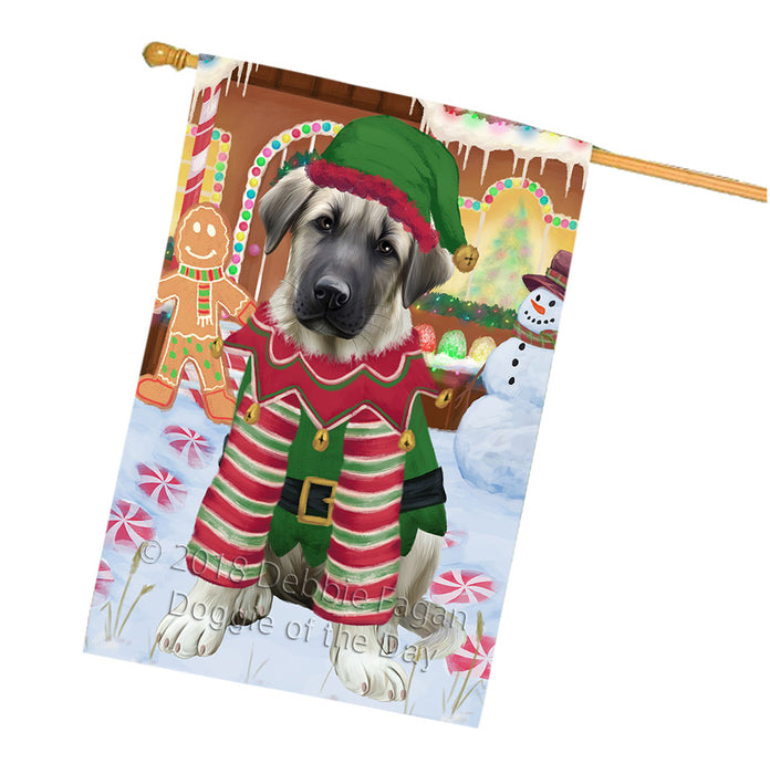 Christmas Gingerbread House Candyfest Anatolian Shepherd Dog House Flag FLG56828