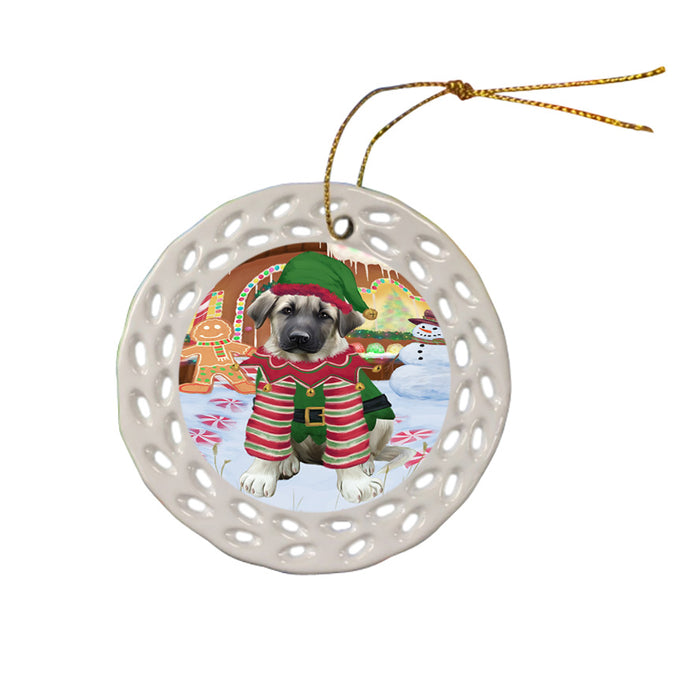 Christmas Gingerbread House Candyfest Anatolian Shepherd Dog Ceramic Doily Ornament DPOR56500