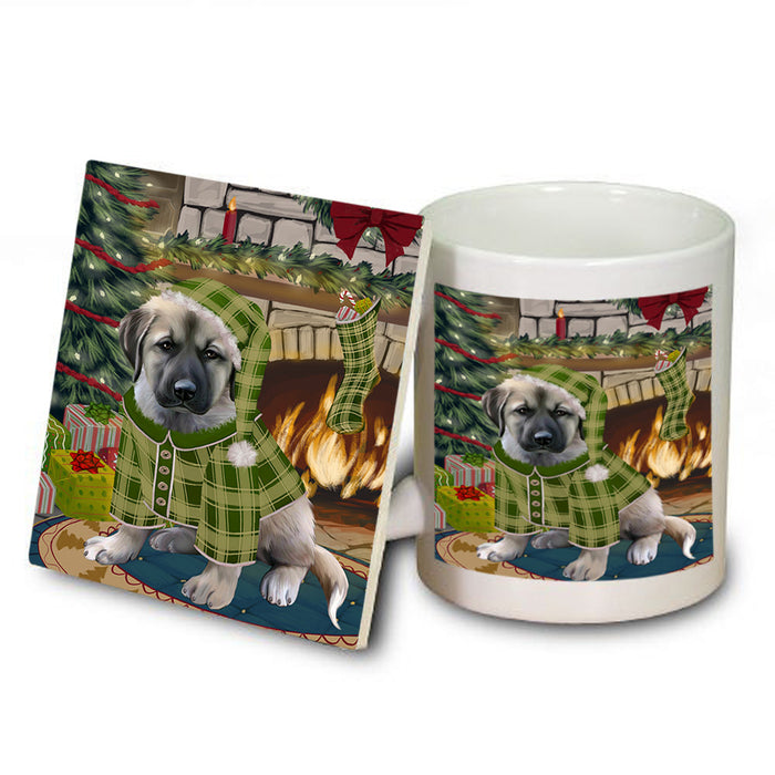 The Stocking was Hung Anatolian Shepherd Dog Mug and Coaster Set MUC55163