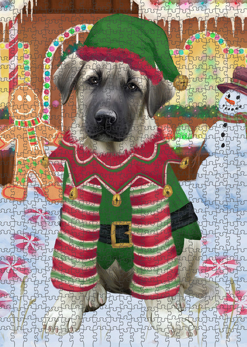Christmas Gingerbread House Candyfest Anatolian Shepherd Dog Puzzle with Photo Tin PUZL92776