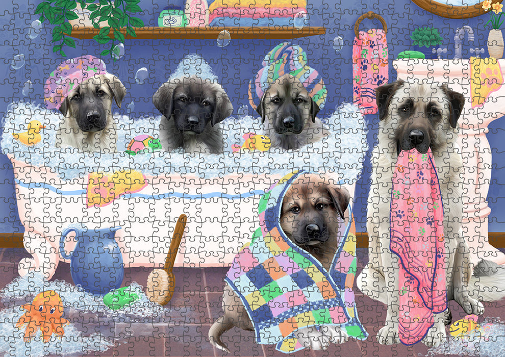 Rub A Dub Dogs In A Tub Anatolian Shepherds Dog Puzzle with Photo Tin PUZL95216