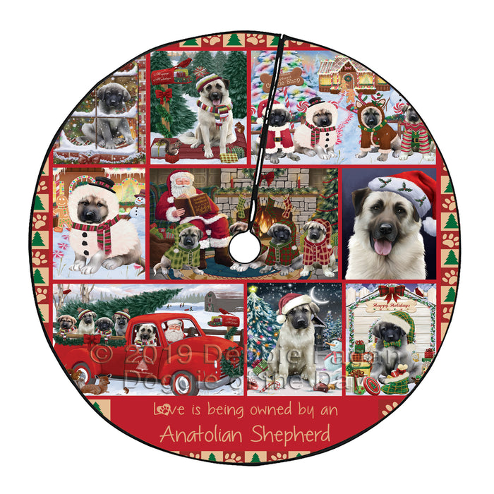 Love is Being Owned Christmas Anatolian Shepherd Dogs Tree Skirt