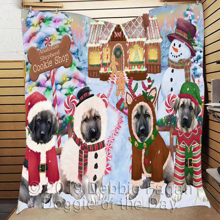 Holiday Gingerbread Cookie Anatolian Shepherd Dogs Quilt