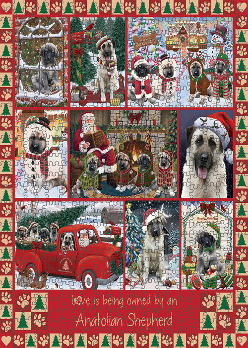 Love is Being Owned Christmas Anatolian Shepherd Dogs Puzzle with Photo Tin PUZL99240