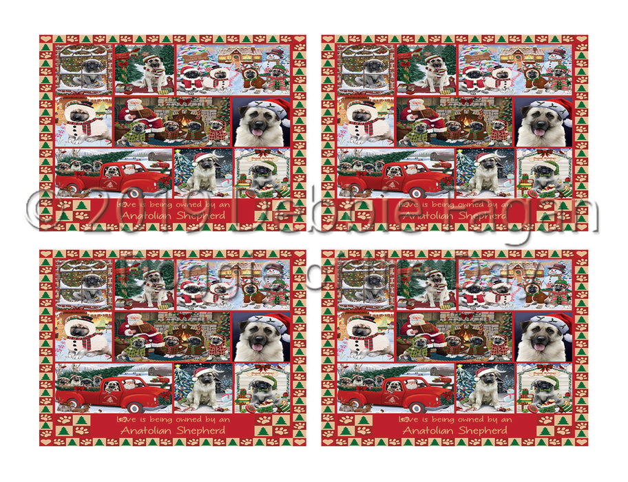 Love is Being Owned Christmas Anatolian Shepherd Dogs Placemat