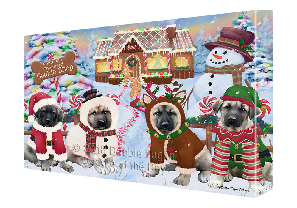 Holiday Gingerbread Cookie Shop Anatolian Shepherds Dog Canvas Print Wall Art Décor CVS127088