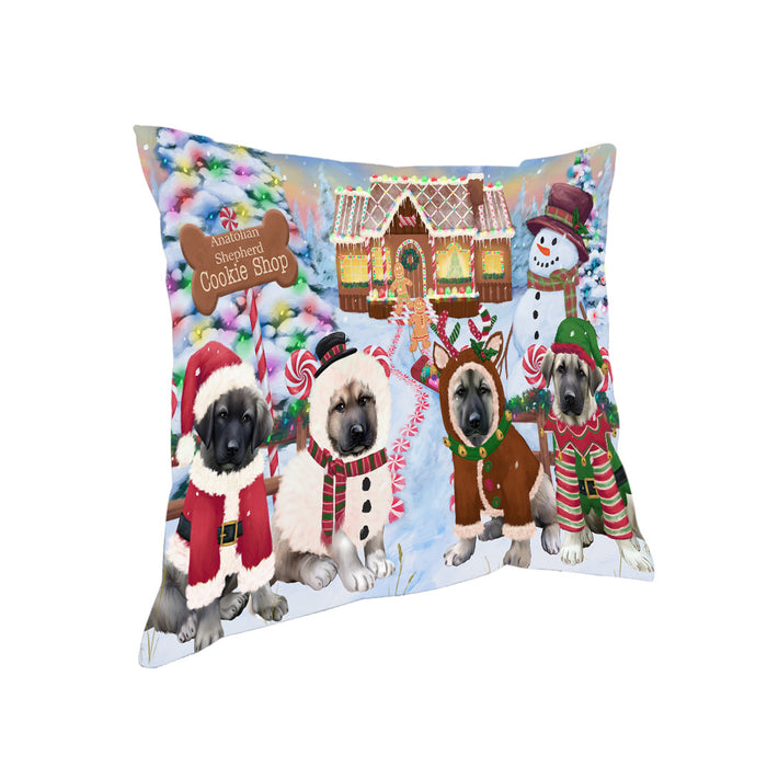 Holiday Gingerbread Cookie Shop Anatolian Shepherds Dog Pillow PIL78676