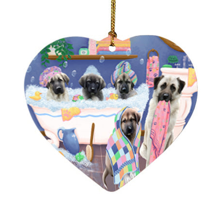 Rub A Dub Dogs In A Tub Anatolian Shepherds Dog Heart Christmas Ornament HPOR57110