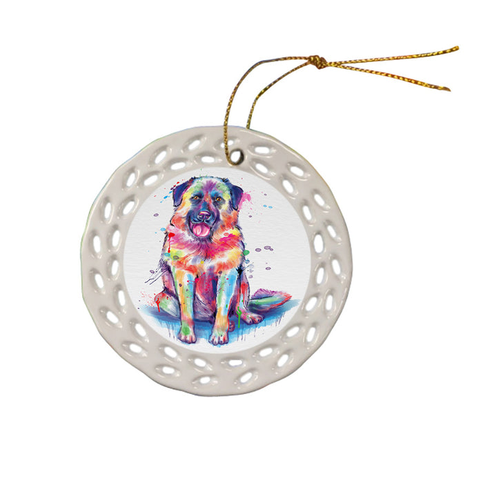 Watercolor Anatolian Shepherd Dog Ceramic Doily Ornament DPOR57428