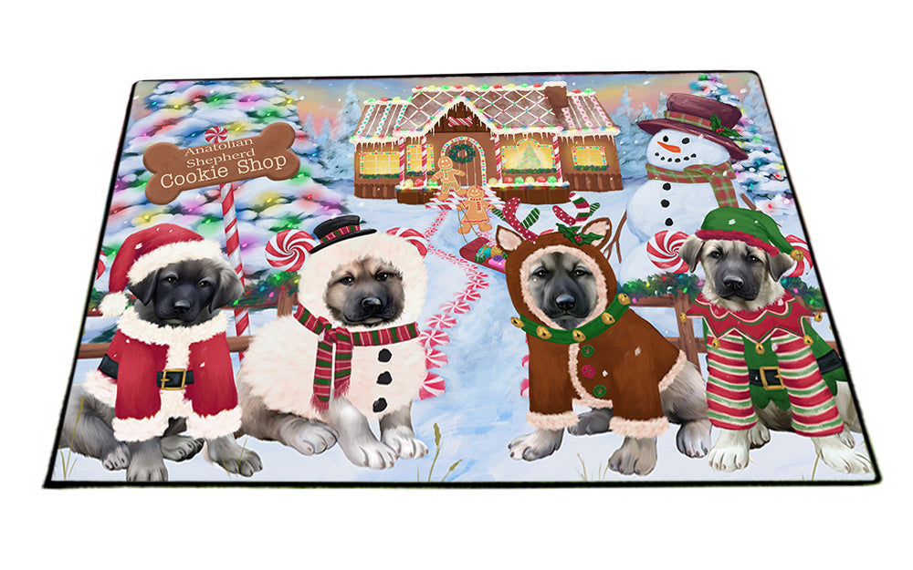 Holiday Gingerbread Cookie Shop Anatolian Shepherds Dog Floormat FLMS53112