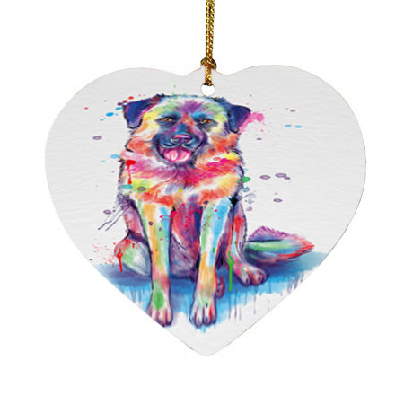 Watercolor Anatolian Shepherd Dog Heart Christmas Ornament HPOR57428