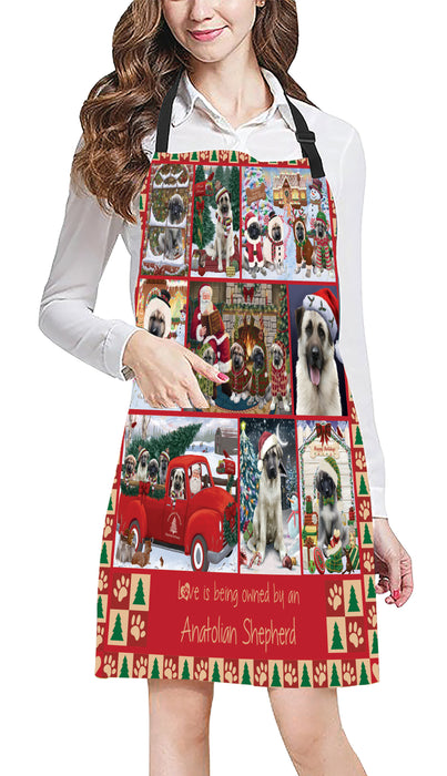 Love is Being Owned Christmas Anatolian Shepherd Dogs Apron