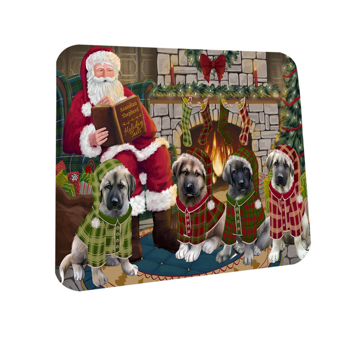 Christmas Cozy Holiday Tails Anatolian Shepherds Dog Coasters Set of 4 CST55048
