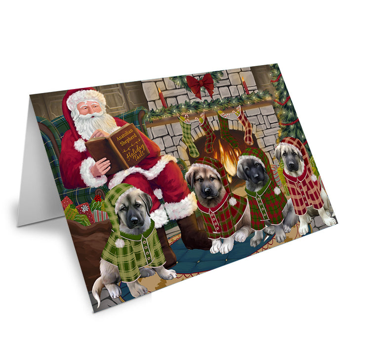 Christmas Cozy Holiday Tails Anatolian Shepherds Dog Handmade Artwork Assorted Pets Greeting Cards and Note Cards with Envelopes for All Occasions and Holiday Seasons GCD69785