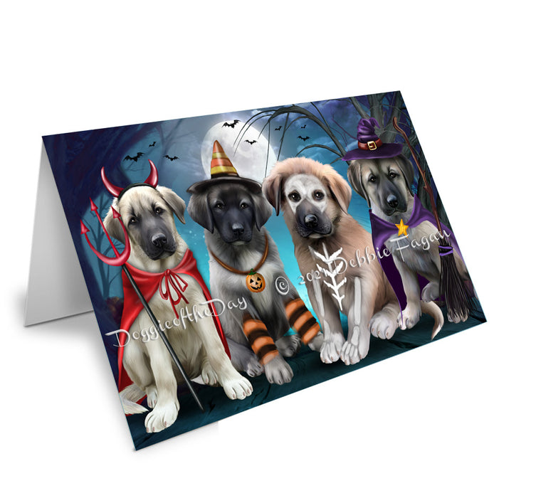 Happy Halloween Trick or Treat Anatolian Shepherd Dogs Handmade Artwork Assorted Pets Greeting Cards and Note Cards with Envelopes for All Occasions and Holiday Seasons GCD76688