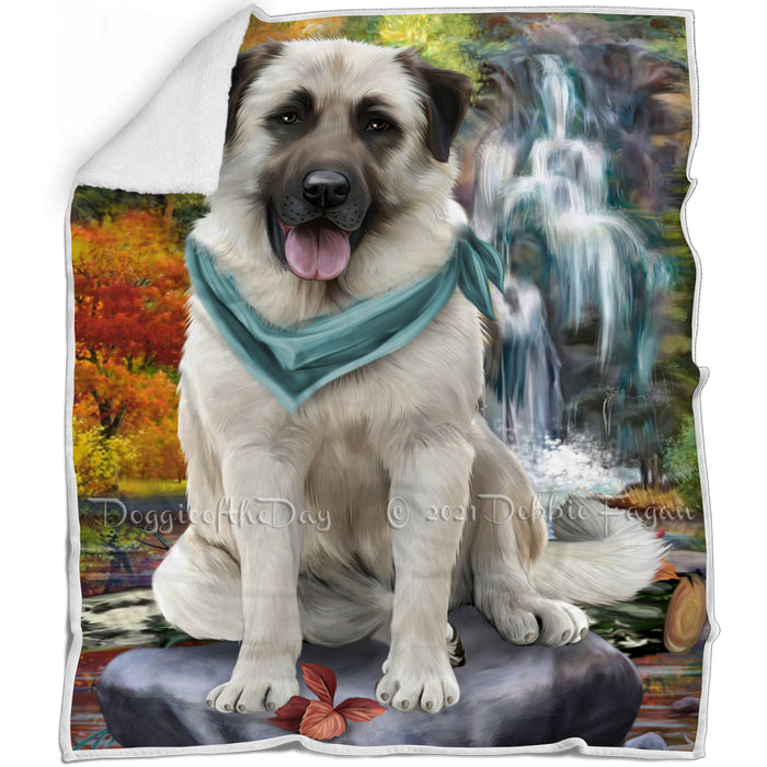 Scenic Waterfall Anatolian Shepherd Dog Blanket BLNKT62733