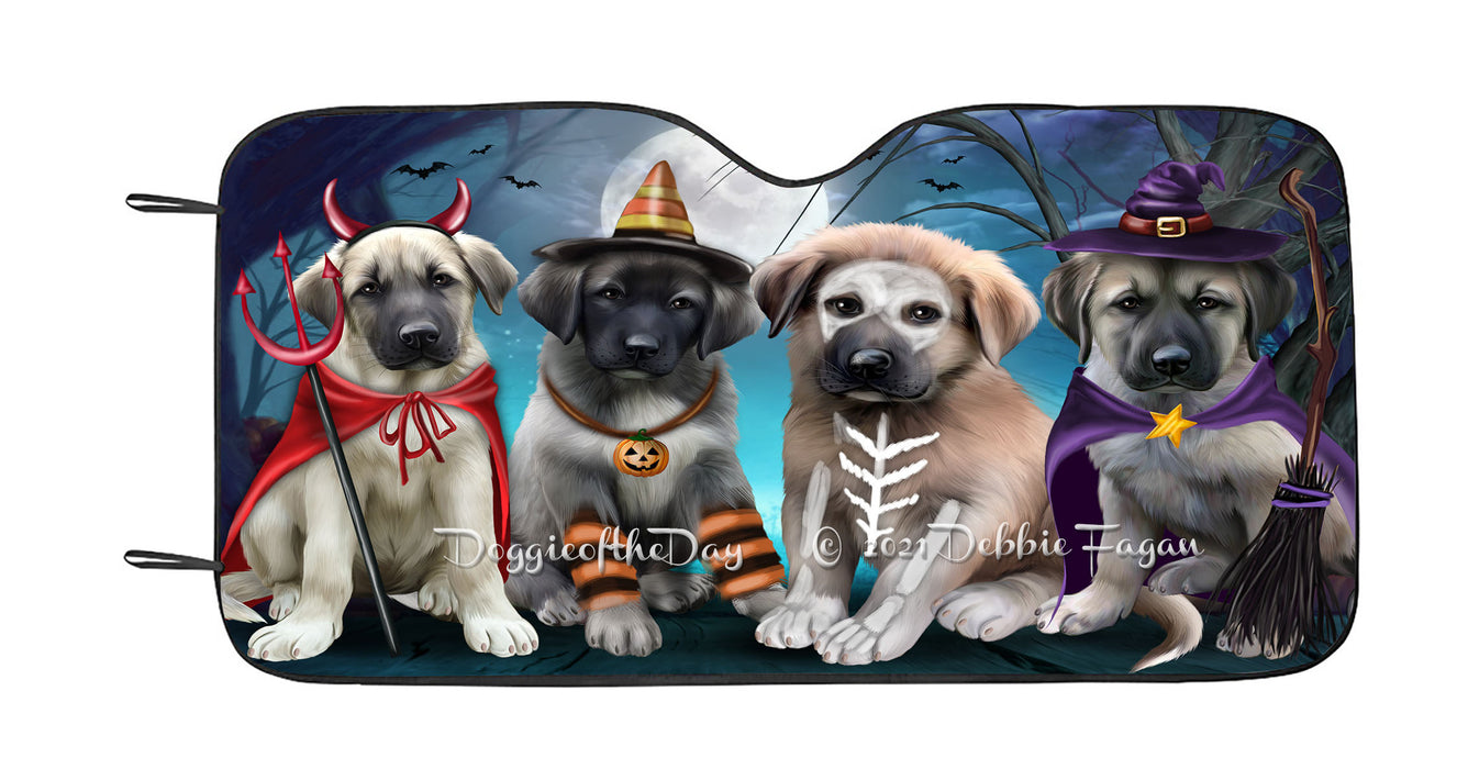 Happy Halloween Trick or Treat Anatolian Shepherd Dogs Car Sun Shade Cover Curtain