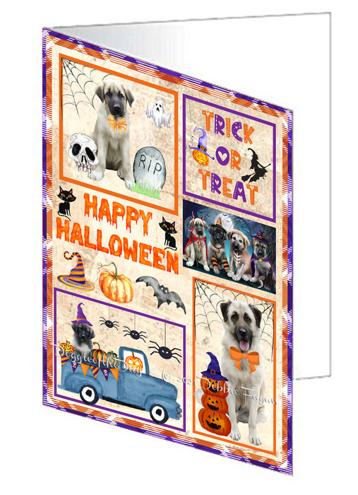 Happy Halloween Trick or Treat Australian Cattle Dog Handmade Artwork Assorted Pets Greeting Cards and Note Cards with Envelopes for All Occasions and Holiday Seasons GCD76385