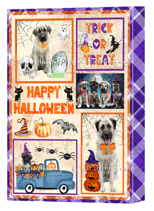 Happy Halloween Trick or Treat Anatolian Shepherd Dogs Canvas Wall Art Decor - Premium Quality Canvas Wall Art for Living Room Bedroom Home Office Decor Ready to Hang CVS150164