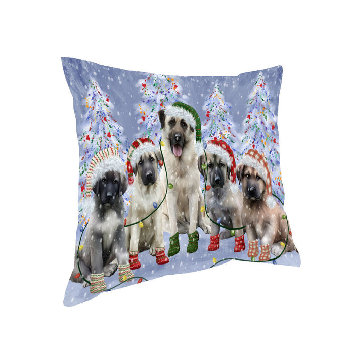 Christmas Lights and Anatolian Shepherd Dogs Pillow with Top Quality High-Resolution Images - Ultra Soft Pet Pillows for Sleeping - Reversible & Comfort - Ideal Gift for Dog Lover - Cushion for Sofa Couch Bed - 100% Polyester