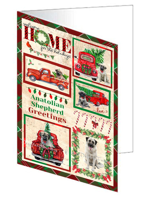 Welcome Home for Christmas Holidays Anatolian Shepherd Dogs Handmade Artwork Assorted Pets Greeting Cards and Note Cards with Envelopes for All Occasions and Holiday Seasons GCD76061