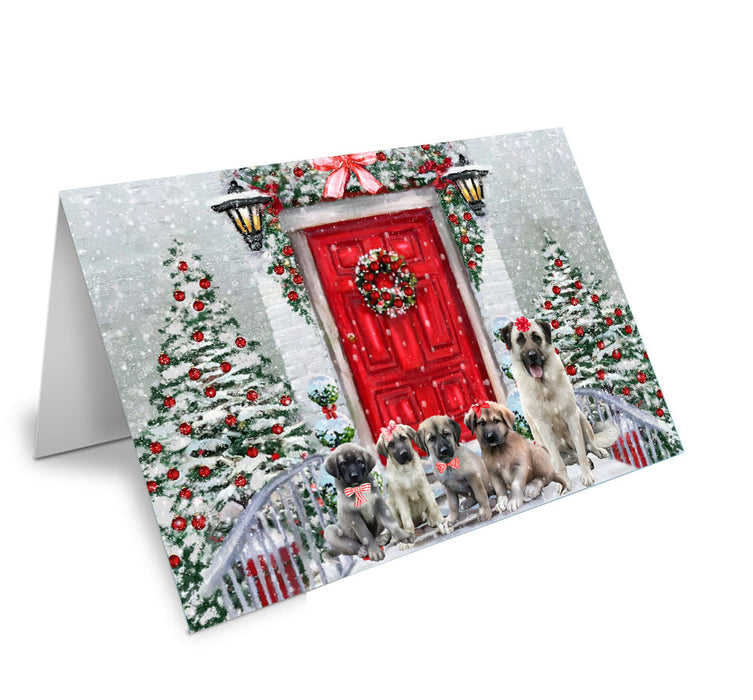 Christmas Holiday Welcome Anatolian Shepherd Dog Handmade Artwork Assorted Pets Greeting Cards and Note Cards with Envelopes for All Occasions and Holiday Seasons