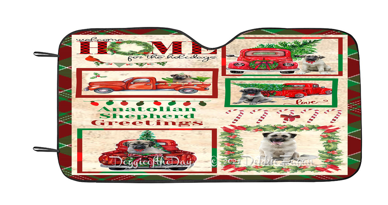 Welcome Home for Christmas Holidays Anatolian Shepherd Dogs Car Sun Shade Cover Curtain