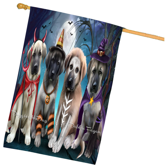 Halloween Trick or Treat Anatolian Shepherd Dogs House Flag Outdoor Decorative Double Sided Pet Portrait Weather Resistant Premium Quality Animal Printed Home Decorative Flags 100% Polyester