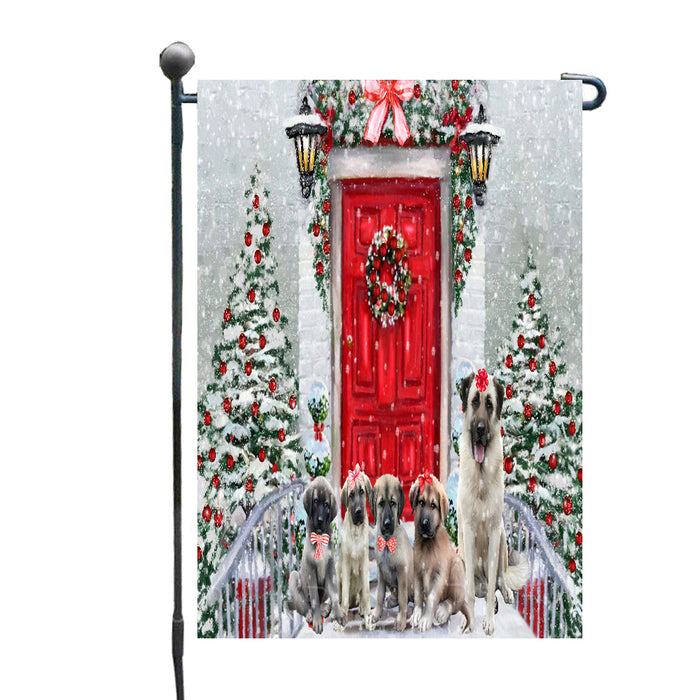 Christmas Holiday Welcome Anatolian Shepherd Dogs Garden Flags- Outdoor Double Sided Garden Yard Porch Lawn Spring Decorative Vertical Home Flags 12 1/2"w x 18"h