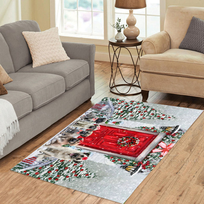 Christmas Holiday Welcome Anatolian Shepherd Dogs Area Rug - Ultra Soft Cute Pet Printed Unique Style Floor Living Room Carpet Decorative Rug for Indoor Gift for Pet Lovers