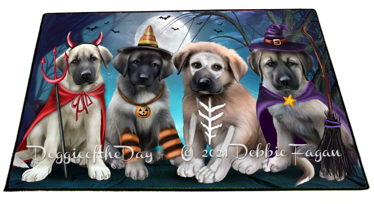 Happy Halloween Trick or Treat Anatolian Shepherd Dogs Indoor/Outdoor Welcome Floormat - Premium Quality Washable Anti-Slip Doormat Rug FLMS58315