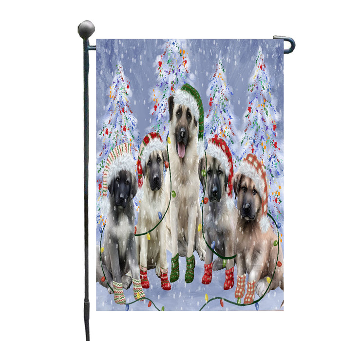 Christmas Lights and Anatolian Shepherd Dogs Garden Flags- Outdoor Double Sided Garden Yard Porch Lawn Spring Decorative Vertical Home Flags 12 1/2"w x 18"h