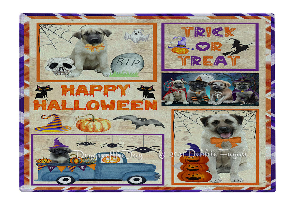 Happy Halloween Trick or Treat American English Foxhound Dogs Cutting Board - Easy Grip Non-Slip Dishwasher Safe Chopping Board Vegetables C79225