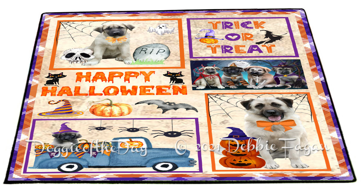 Happy Halloween Trick or Treat Anatolian Shepherd Dogs Indoor/Outdoor Welcome Floormat - Premium Quality Washable Anti-Slip Doormat Rug FLMS57979