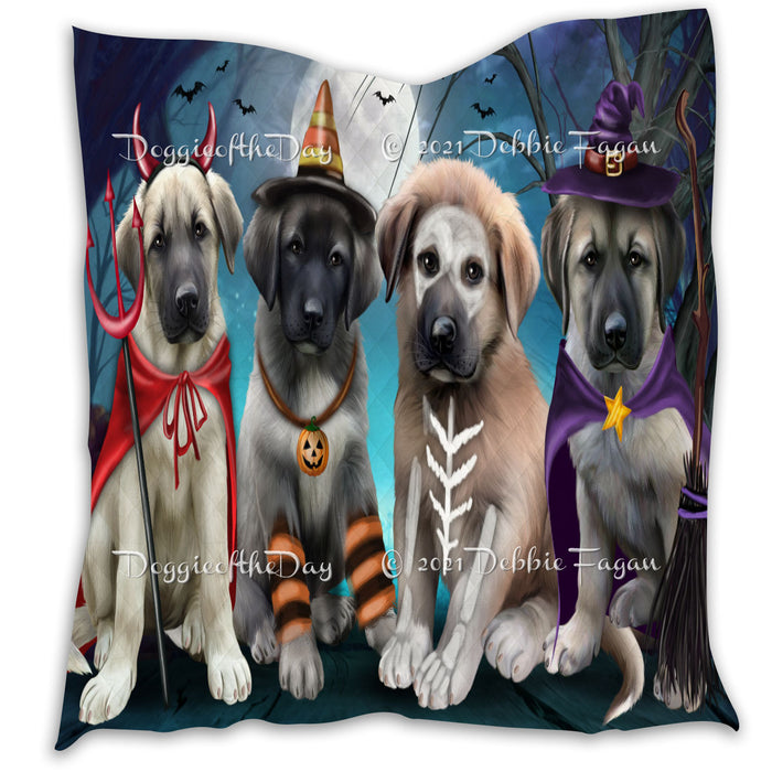 Happy Halloween Trick or Treat Anatolian Shepherd Dogs Lightweight Soft Bedspread Coverlet Bedding Quilt QUILT60166