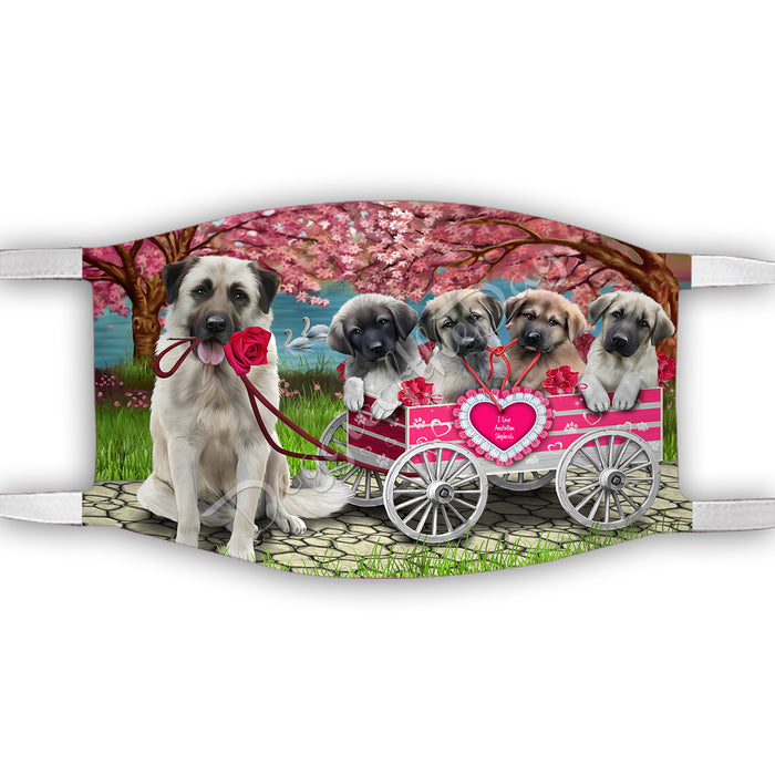 I Love Anatolian Shepherd Dogs in a Cart Face Mask FM48110