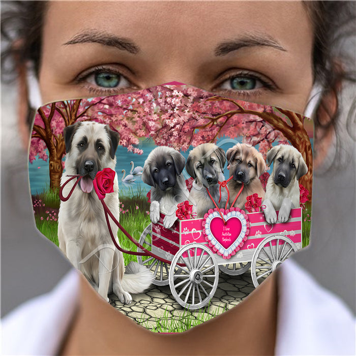 I Love Anatolian Shepherd Dogs in a Cart Face Mask FM48110