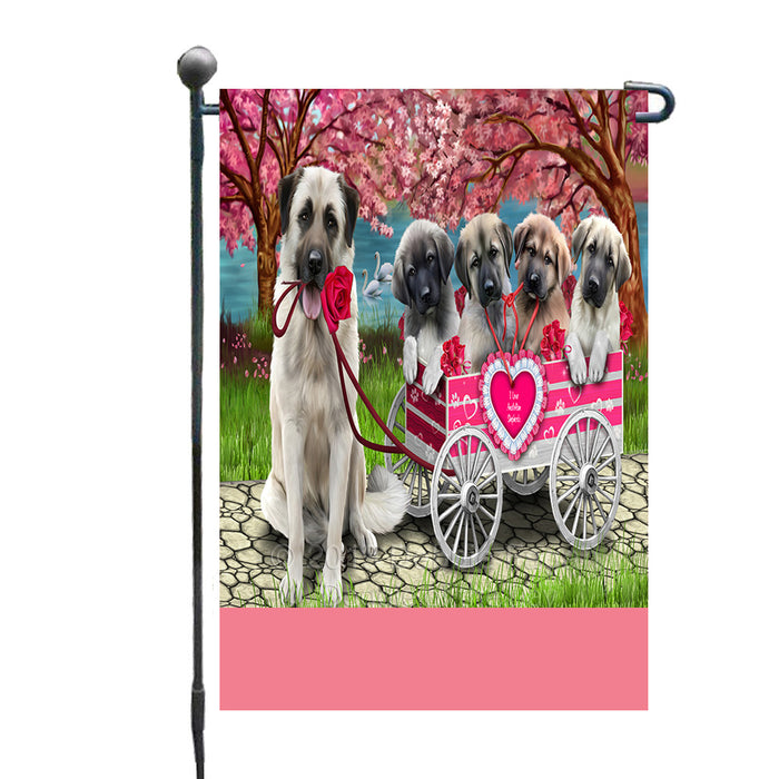 Personalized I Love Anatolian Shepherd Dogs in a Cart Custom Garden Flags GFLG-DOTD-A62122
