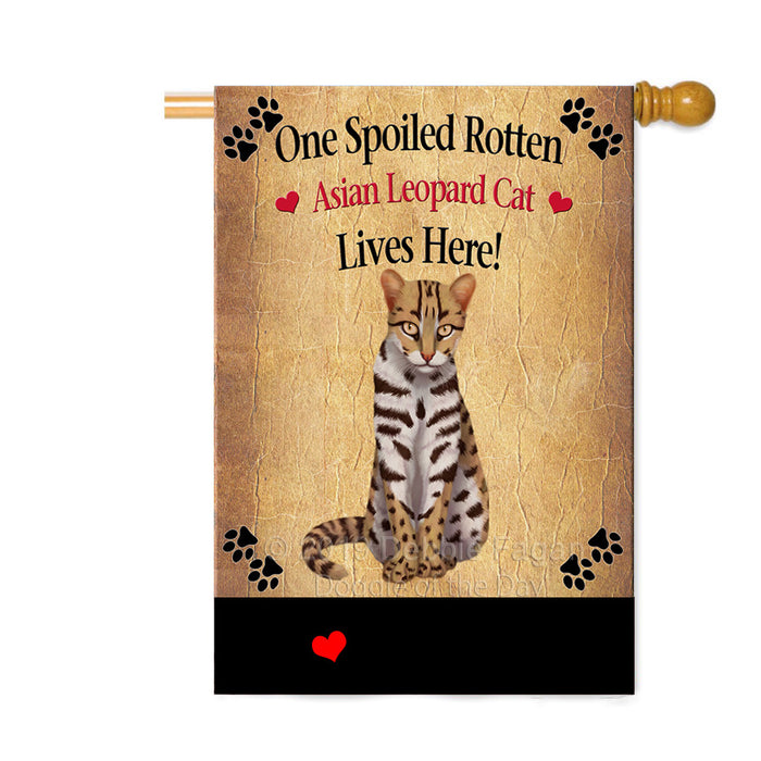 Personalized Spoiled Rotten Asian Leopard Cat Custom House Flag FLG-DOTD-A63144